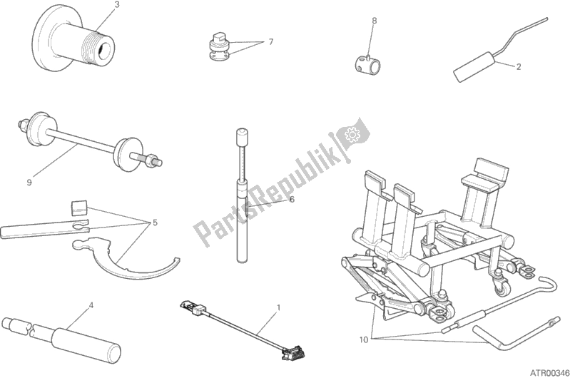 All parts for the Workshop Service Tools, Frame of the Ducati Diavel Xdiavel S Thailand 1260 2019